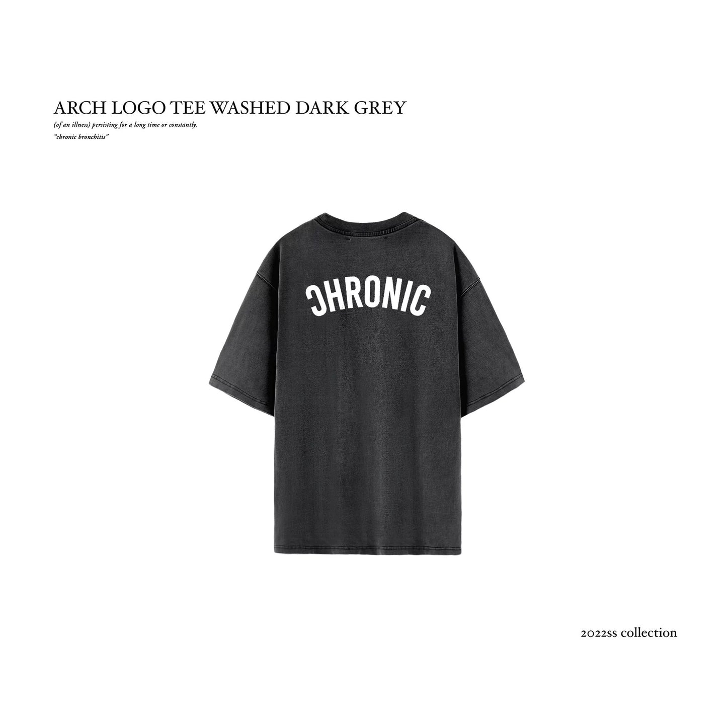 ARCH LOGO TEE WASHED DARK GREY