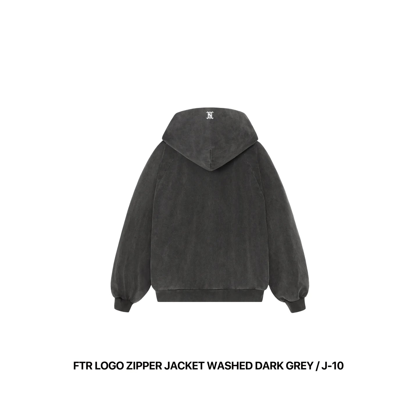 FTR LOGO ZIPPER JACKET WASHED DARK GREY / J-10