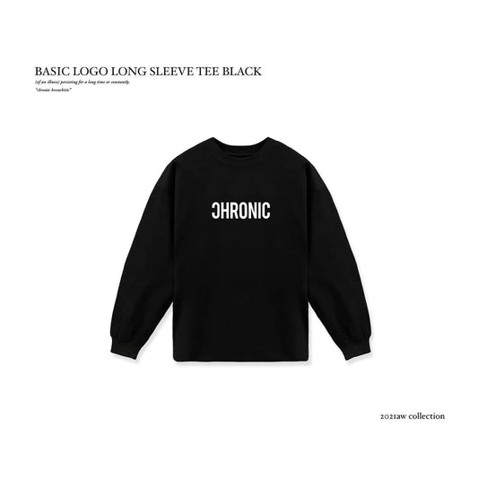 BASIC LOGO LONG SLEEVE TEE BLACK