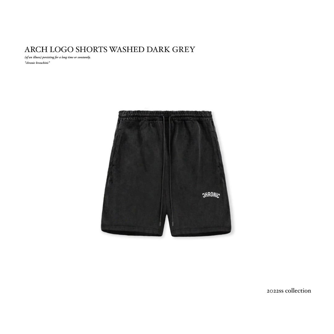 ARCH LOGO SHORTS WASHED DARK GREY