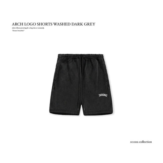 ARCH LOGO SHORTS WASHED DARK GREY