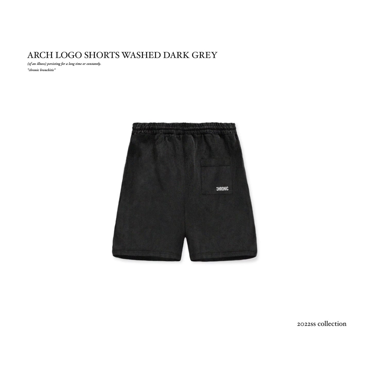 ARCH LOGO SHORTS WASHED DARK GREY