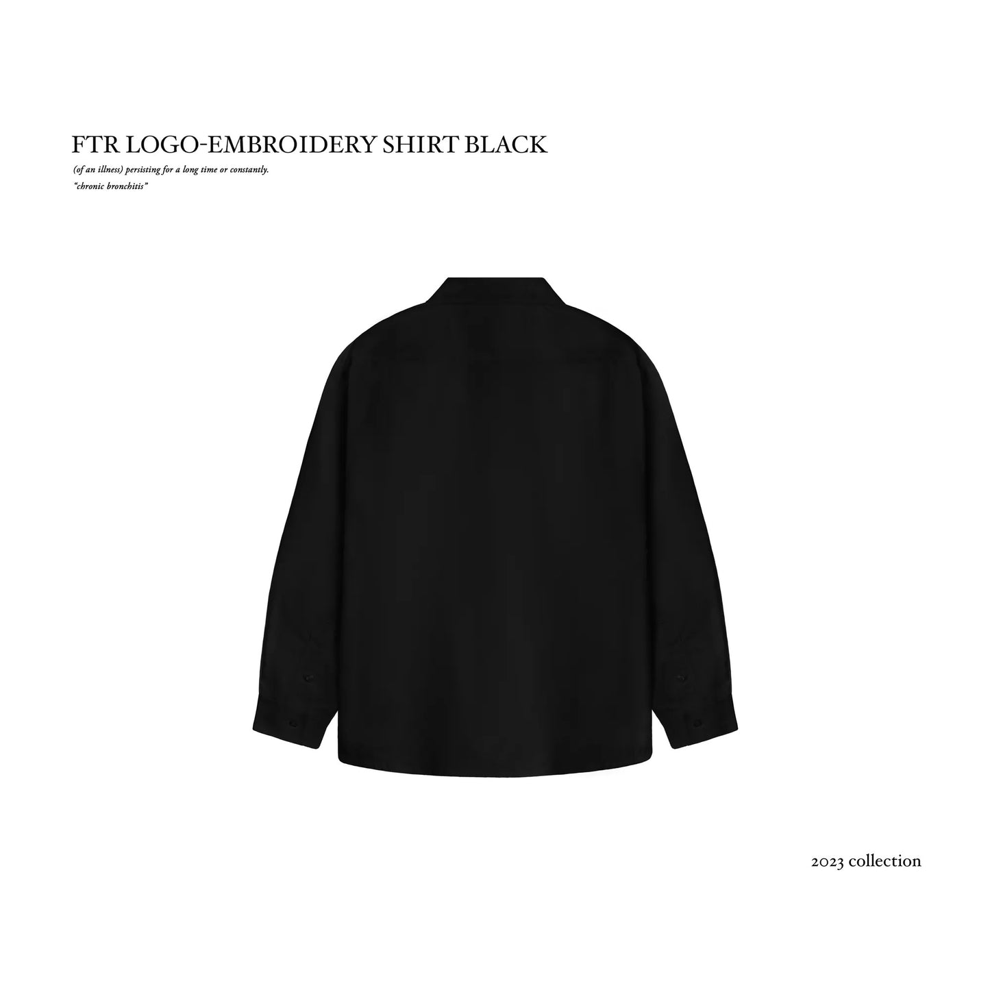 FTR LOGO-EMBROIDERY SHIRT BLACK / T-35