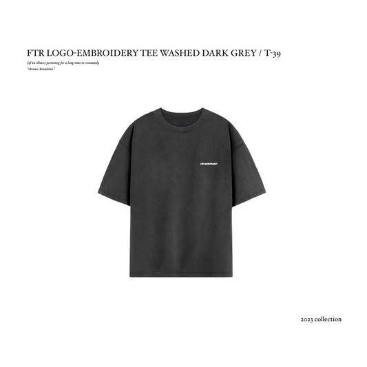 FTR LOGO-EMBROIDERY TEE WASHED DARK GREY / T-39