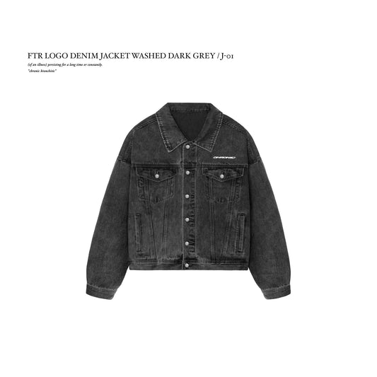 FTR LOGO DENIM JACKET WASHED DARK GREY / J-01