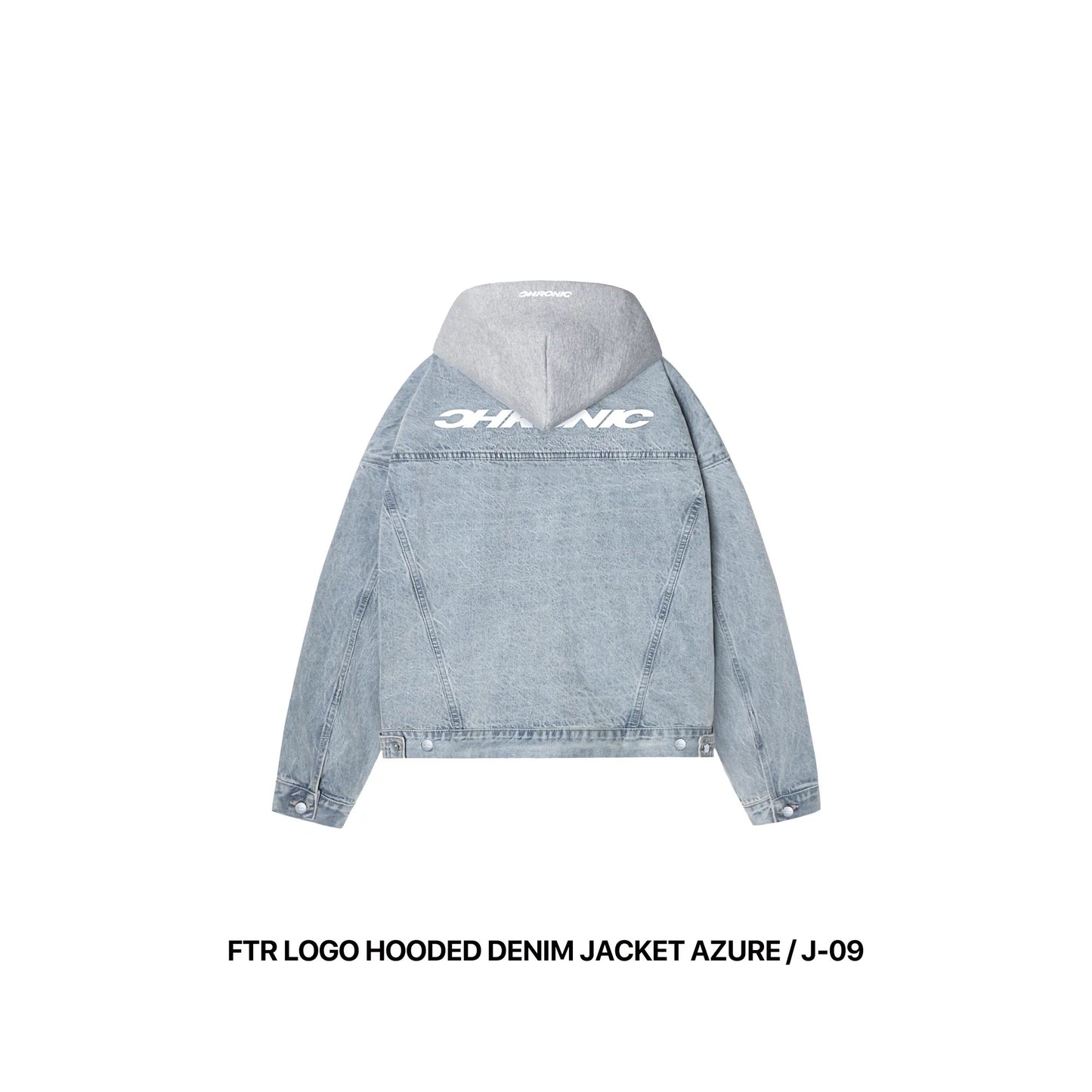 FTR LOGO HOODED DENIM JACKET AZURE / J-09