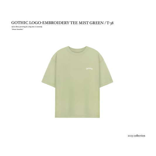 GOTHIC LOGO-EMBROIDERY TEE MIST GREEN / T-38