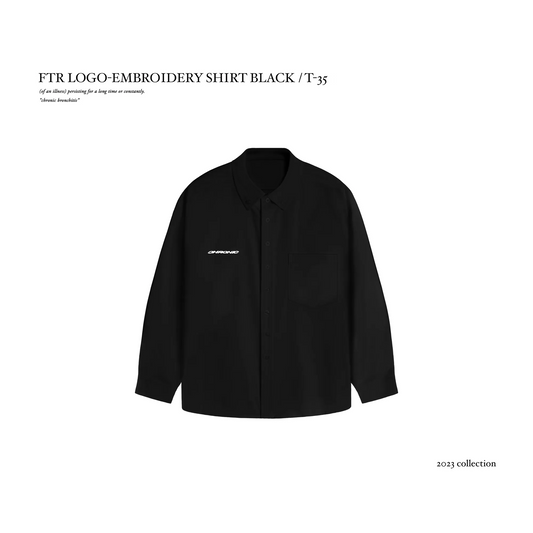 FTR LOGO-EMBROIDERY SHIRT BLACK / T-35